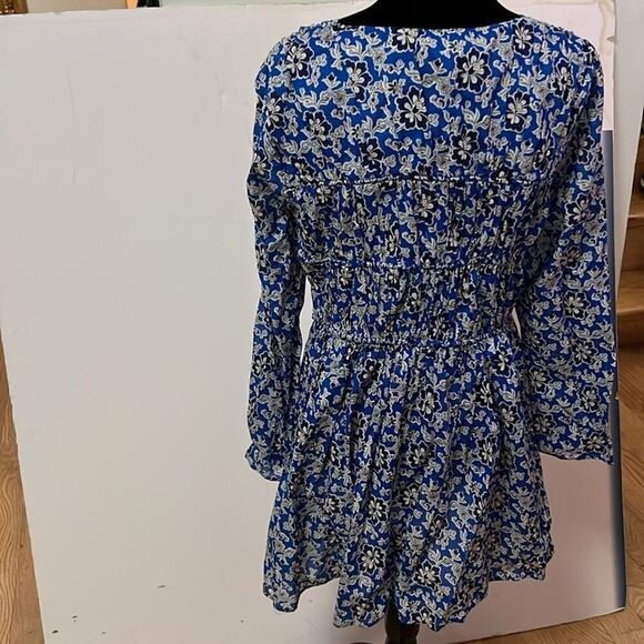 J.CREW COBALT BLUE MULT TIERED TIE FRONT DRESS SIZE S NWT - Picture 3 of 9